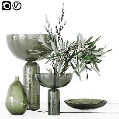 现代玻璃花瓶插花-02